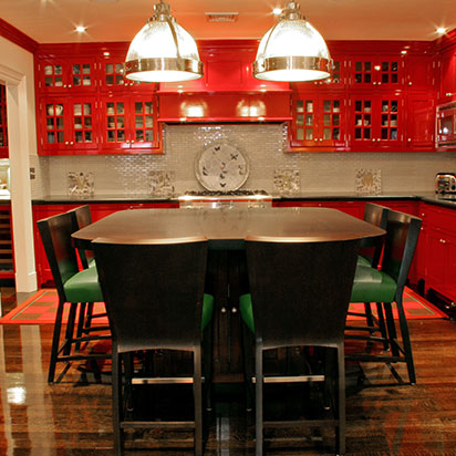 perfect red kitchen cabinets