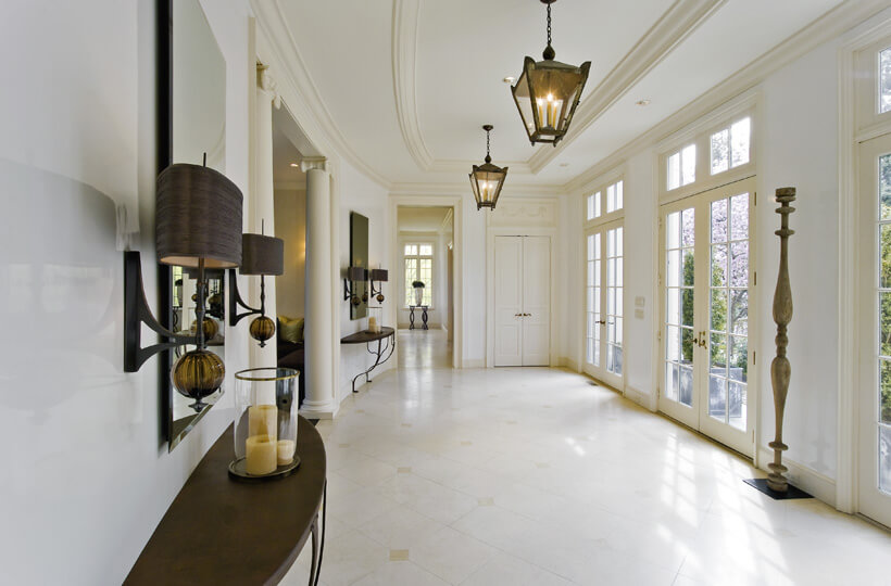 White interior walls inside of a residential home.