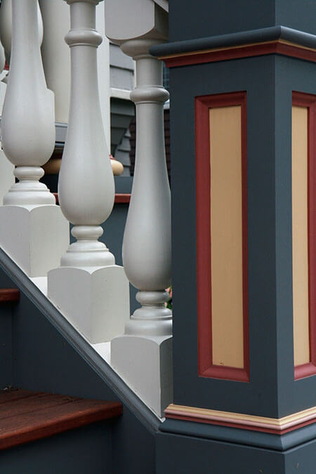 freshly painted porch stairs in brookline, ma