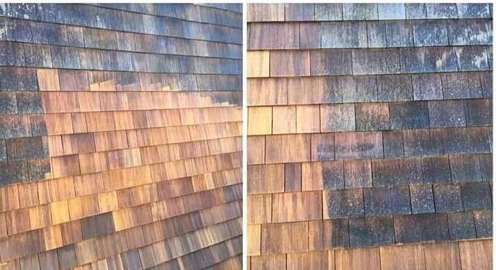 When staining cedar wood shingles, uniformity is key.