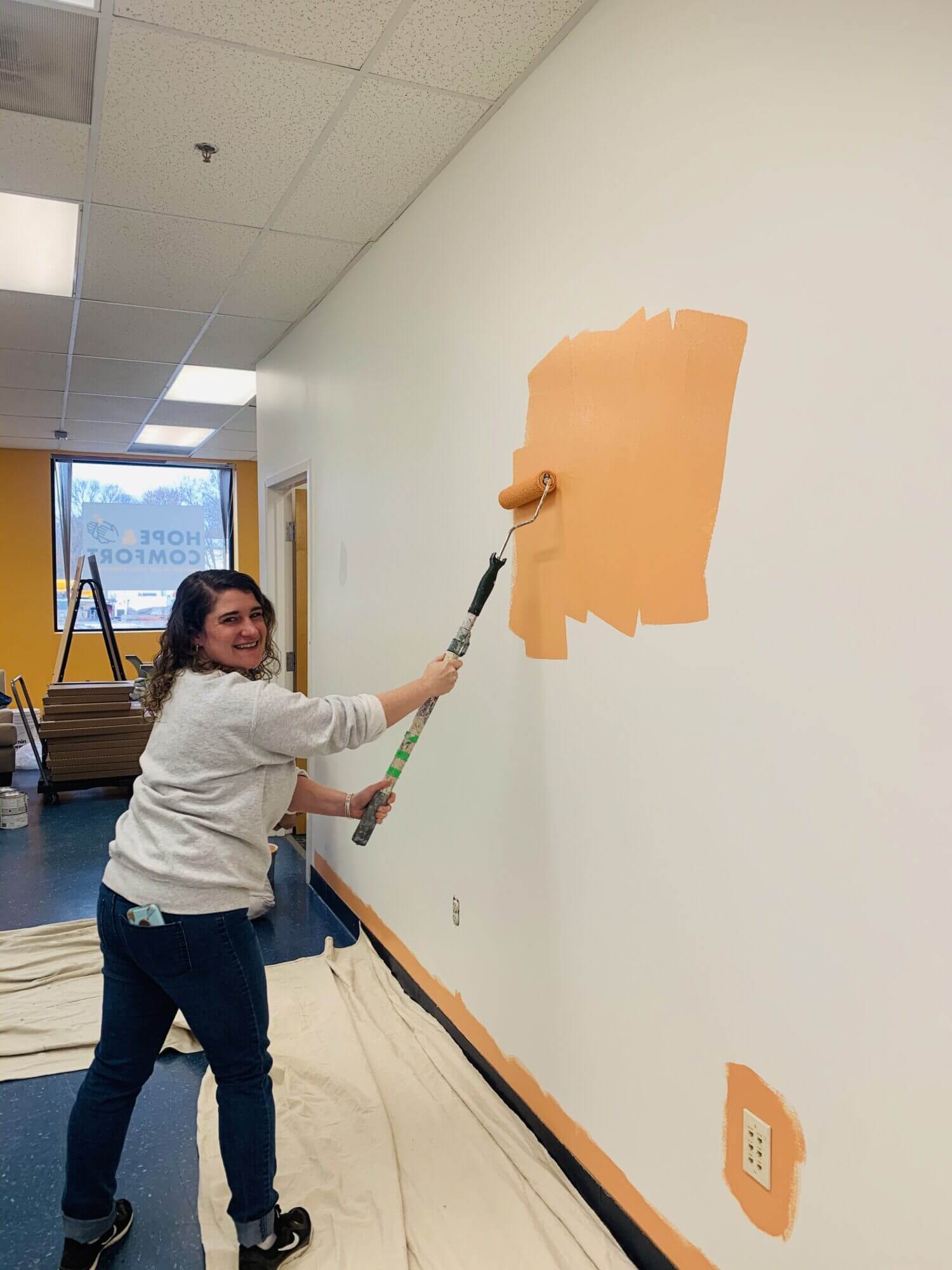 Repainting the walls at Hope & Comfort